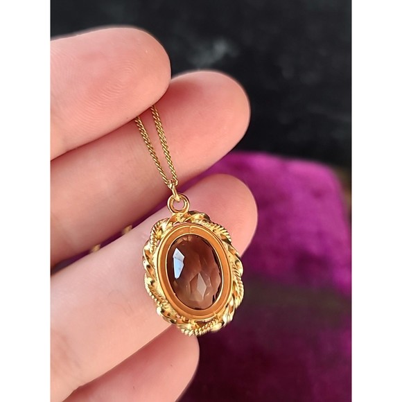 Atlas 12K GF Oval Shaped Pendant Quartz Vintage - Picture 3 of 10